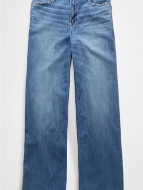 AE Dreamy Drape Super High Waisted Light Wash Baggy Wide Leg Stretch Denim Jeans